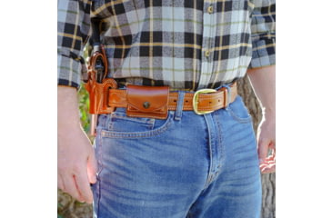 Image of Galco 2X2X2 Ammo Carrier 2.0, Caliber .44 Magnum / Special, Caliber .45 Colt, Charter Arms Bulldog Pug .44 2 1/2in, Colt .44 Saa 4 3/4in, Taurus Raging Hunter 8 3/8in W/Scope, Ambidextrous Hand, Tan, 2X2-44