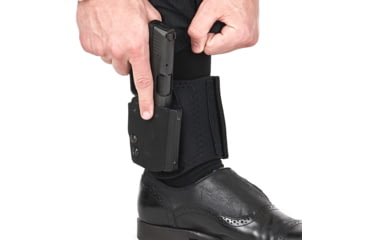 Image of Galco Ankle Guard Leather Holster, Left, Ankle Holster, Plain, Black , AGD801RB