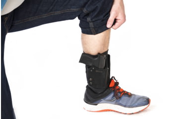 Image of Galco Ankle Guard Leather Holster, Left, Ankle Holster, Plain, Black , AGD801RB
