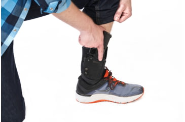 Image of Galco Ankle Guard Leather Holster, Left, Ankle Holster, Plain, Black , AGD801RB