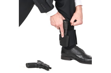 Image of Galco Ankle Guard Leather Holster, Left, Ankle Holster, Plain, Black , AGD801RB