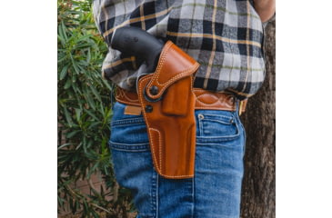 Image of Galco Big Iron Belt Holster, Colt Python 5in, Smith &amp; Wesson L Frame M686 Plus 5in, Right Hand, Tan, BI366