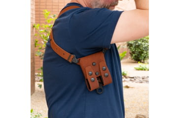 Image of Galco Classic Lite 2.0 Shoulder System Shoulder Size Fits Chest Up To 56&quot; Natural Leather Fits Glock 43, Right Hand, CL2800R