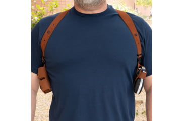 Image of Galco Classic Lite 2.0 Shoulder System Shoulder Size Fits Chest Up To 56&quot; Natural Leather Fits Glock 43, Right Hand, CL2800R