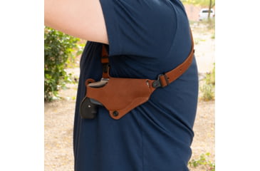 Image of Galco Classic Lite 2.0 Shoulder System Shoulder Size Fits Chest Up To 56&quot; Natural Leather Fits Glock 43, Right Hand, CL2800R