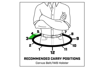 Image of Galco Corvus Belt/Iwb Holster, Glock 17 Gen 3-5 W/Tlr-1, Glock 17 Gen 3-5 W/Tlr-1 W/Wo Red Dot, Right Hand, Black, CVS872RB