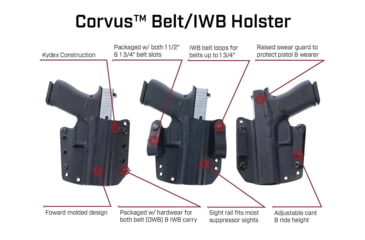 Image of Galco Corvus Belt/IWB Holster, Springfield Armory Hellcat, Black, Right Hand, CVS20CVS892RB16RB