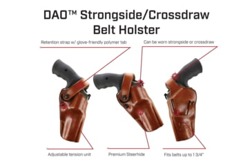 Image of Galco Dao Strongside/Crossdraw Belt Holster, Colt King Cobra 4 1/4in, Right Hand, Tan, DAO370
