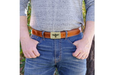 Image of Galco SB32 1 1/2in Gunsite Raven Flat Back Buckle Holster Belt