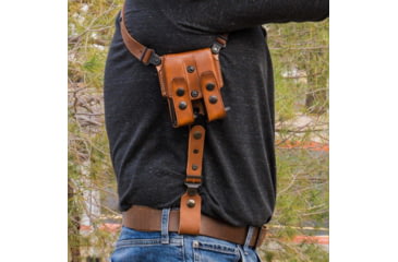 Image of Galco Horizontal Shoulder System Tie Down Set 2.0 Full Grain Leather, Ambidextrous Hand, Tan, MC2TD