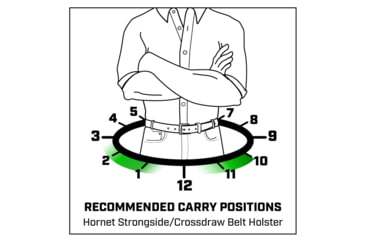 Image of Galco Hornet Strongside/Crossdraw Belt Holster, Glock 48 No Rail, Glock 48 Mos No Red Dot, Glock 48 Mos W/Red Dot, Glock 48 W/Wo Red Dot No Rail, Smith &amp; Wesson Equalizer, Right Hand, Black, HT834RB