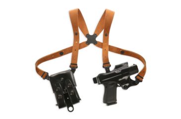 Image of Galco Jackass Rig Shoulder System, Glock 17, Right hand, Premium Steerhide Finish, Black, JR224B