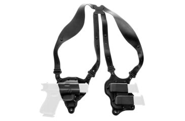 Image of EDEMO Galco Parabellum Shoulder System, Right Hand, Glock 17/19/22/23/26/27/31/32/33, Black, Leather, PB224B, EDEMO2