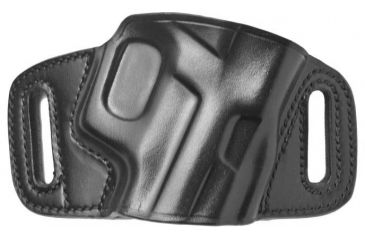 Image of Galco Quick Slide Belt Holster, Kimber Micro 9, Right hand, Kydex/Premium Steerhide Finish, Black, QS664B