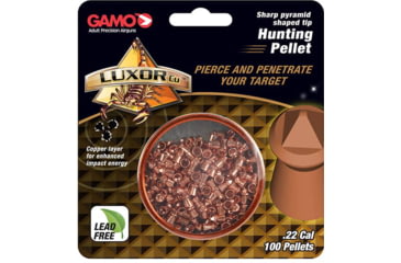 Image of Gamo .22 Caliber Luxor Cu Sharp Pyramid Shaped Hunting Pellets, 100 Pack, 632282154