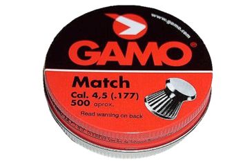 Image of Gamo Match .177 Caliber 7.6 grain Lead Flat Nose Pellets, 500 Rounds, 6320034BL54