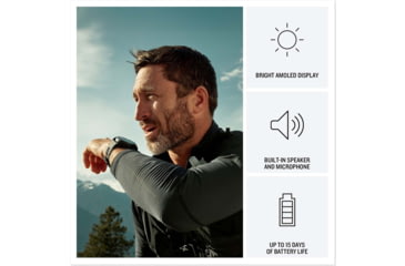 Image of Garmin Fenix 8 Pro Unisex Watches, 47mm Case Diameter, Titanium Bezel, Black/Pebble Gray Silicone Band, 010-03198-00