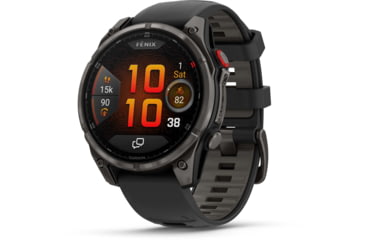 Image of Garmin Fenix 8 Pro Unisex Watches, 47mm Case Diameter, Titanium Bezel, Black/Pebble Gray Silicone Band, 010-03198-00
