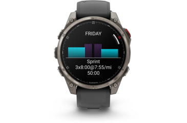 Image of Garmin Fenix 8 Pro Unisex Watches, 47mm Case Diameter, Titanium Bezel, Graphite/Black Silicone Band, 010-03198-10