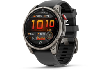 Image of Garmin Fenix 8 Pro Unisex Watches, 47mm Case Diameter, Titanium Bezel, Graphite/Black Silicone Band, 010-03198-10