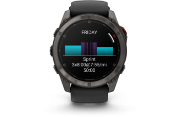 Image of Garmin Fenix 8 Pro Unisex Watches, 51mm Case Diameter, Titanium Bezel, Black/Pebble Gray Silicone Band, 010-03199-00