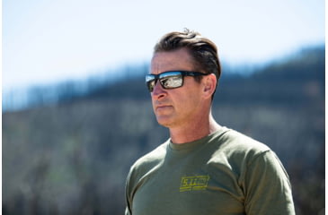Image of Gatorz Marauder Glasses, Smoke Polarized Lens w/Blue Mirror, Black, One Size, GZ-12-421