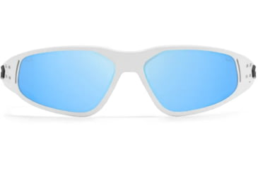 Image of Gatorz Revenant Sunglasses, Frost w/Black Logo Frame, Smoke Optimized Polarized w/ Blue Mirror Lens, Frost, Medium, 841235128547