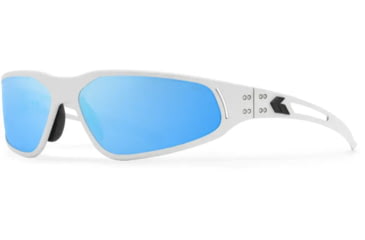 Image of Gatorz Revenant Sunglasses, Frost w/Black Logo Frame, Smoke Optimized Polarized w/ Blue Mirror Lens, Frost, Medium, 841235128547