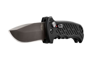 Image of Gerber 06 Auto Automatic Folding Knife, 8.5 in Overall, 3.8 in S30V Plain Drop Point Black Oxide Blade, Anodized 6061-T6 Machined Aluminum Black Handle, 30-001295