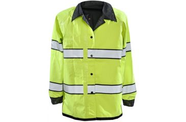 Image of Gerber Outerwear Pro Dry Reversible Rain Jacket - Ansi 107 Class III, Black - Lime, SR 70J3/L SR