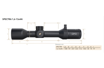 Image of German Precision Optics Spectra 1.6-13x44mm 30mm Tube Rifle Scope, Second Focal Plane, G4i Reticle, Black, RS810