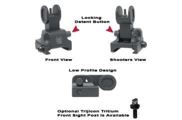 Image of GG&amp;G Top Mounted Deployable Front Sight, Tritium Indicator, Black, GGG-1033T