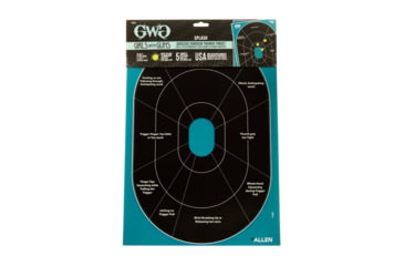 Image of Girls With Guns Gwg Splash Self-Adhesive Oval Handgun Trainer Paper Target, Teal/Black, 12X18, 15283