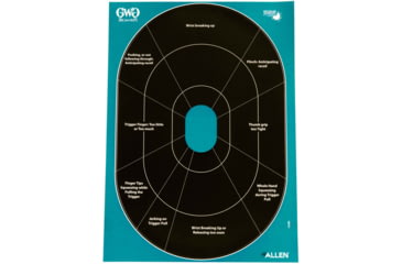 Image of Girls With Guns Gwg Splash Self-Adhesive Oval Handgun Trainer Paper Target, Teal/Black, 12X18, 15283
