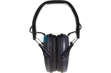 Image of Girls With Guns Shield Low-Profile Electronic Earmuffs, 24 dB NRR, ANSI S3.19 &amp; CE EN352-1 Hearing Protection Rated, Gray/Teal/Black, One Size, 2348