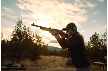 Image of Girls With Guns Shield Low-Profile Electronic Earmuffs, 24 dB NRR, ANSI S3.19 &amp; CE EN352-1 Hearing Protection Rated, Gray/Teal/Black, One Size, 2348