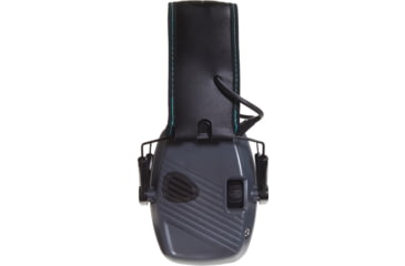 Image of Girls With Guns Shield Low-Profile Electronic Earmuffs, 24 dB NRR, ANSI S3.19 &amp; CE EN352-1 Hearing Protection Rated, Gray/Teal/Black, One Size, 2348