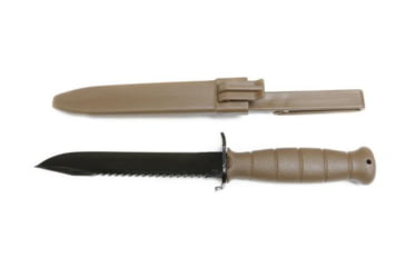 Image of Glock Field Knife w/ Saw Back, 6.5in, Spring Steel HRC 55, Drop Point, Plain/Saw Back Blade, FDE Polymer Handle, KD039179