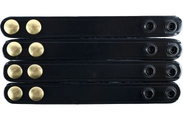Image of Gould &amp; Goodrich Leather Belt Keepers, Double Brass Snap, 4-Pack, Black, B76-4BR