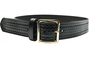 Image of Gould &amp; Goodrich Pants Garrison Belt, 36, Brass Buckle, Black Weave, B52-36WBR