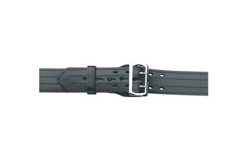 Image of Gould &amp; Goodrich Leather Lined Duty Belt, 4 Row Stitched, 38, Nickel Buckle, Black, B59-38FL4R