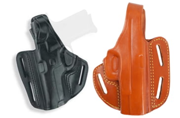 Image of Gould &amp; Goodrich Gold Line Three Slot Pancake Holster, Black, Chestnut Brown