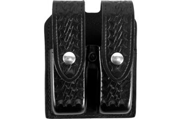 Image of Gould &amp; Goodrich Double Magazine Case w/Snap Closure, Basket Standard Snap - Beretta 92/96, Black Weave, B627-3W