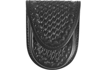 Image of Gould &amp; Goodrich Round Bottom Single Handcuff Case, Hidden Snap, Black Weave, B583W