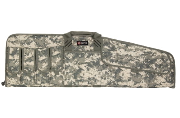 Image of GPS Single Rifle Polyester Case w/Mag Pouch, 42 in, 1 Slot, Handle/Strap Adjustable, Hook and Loop Fastener, Lockable Zipper, Fleece-Lined, Gray Digital, GPSSRC42ACU