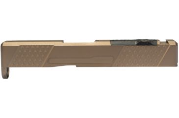 Image of Grey Ghost Precision Glock 43 Stripped Slide, Version 2 - Diamond Checkering Pattern, 17-4PH SS, DLC, Flat Dark Earth, GGP-SPG43-V2-FDE