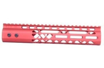Image of GUNTEC USA 10in Air Lite M-Lok Free Floating Handguard with Monolithic Top Rail, Red GT-10MLK-AL-RED