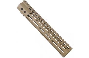 Image of GUNTEC USA 12in Ultra Lightweight Thin M-Lok System Free Floating Handguard w/Monolithic Top Rail,.308 Cal,Cerakote Flat Dark Earth GT-12MLK-308-E