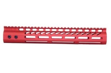 Image of GUNTEC USA 12in Ultra Lightweight Thin M-Lok System Free Floating Handguard with Monolithic Top Rail, Red GT-12MLK-RED
