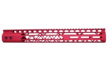 Image of GUNTEC USA 15in Air Lite Series M-Lok Free Floating Handguard with Monolithic Top Rail, Red GT-15MLK-AL-RED